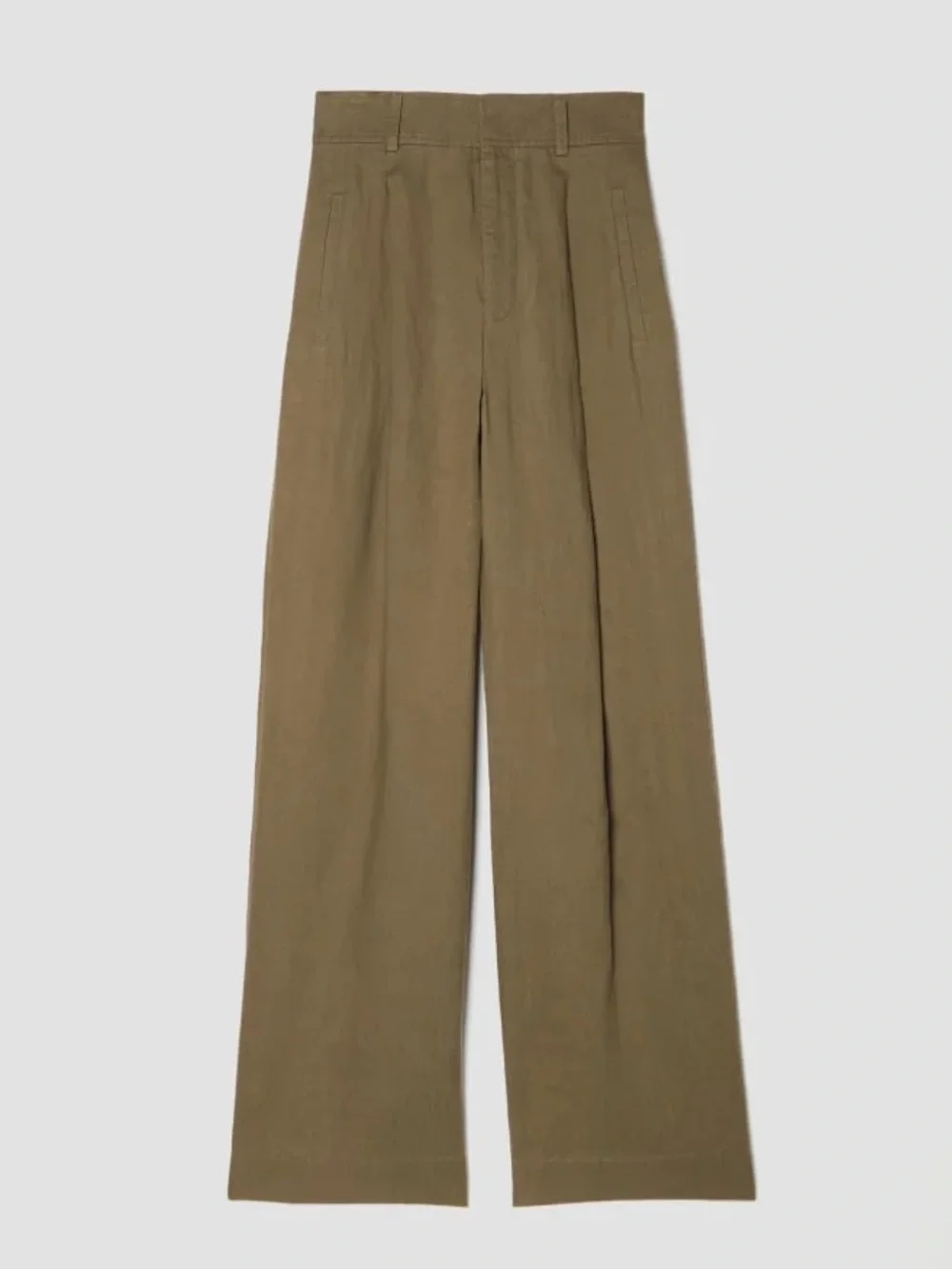Everlane_ The Linen Way-High Drape Pant, 6, Kalamata (olive green)